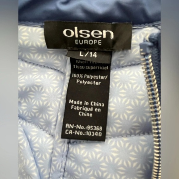 Olsen light blue Quilted Jacket- Large - Picture 8 of 11